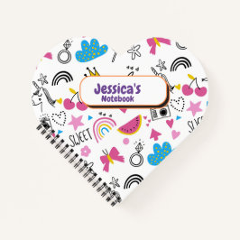 Cuaderno Cute Girly Unicorn Stars Rainbow Fun Nombre