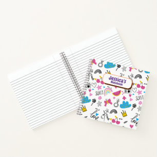 Cuaderno Cute Girly Unicorn Stars Rainbow Fun Nombre