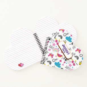 Cuaderno Cute Girly Unicorn Stars Rainbow Fun Nombre