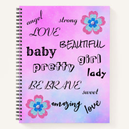 Cuaderno Cute glitter floral blooming garden