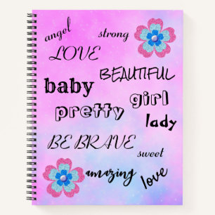 Cuaderno Cute glitter rainbow girl