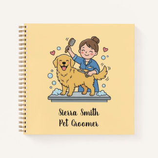 Cuaderno Cute Golden Retriever Grooming Professional Notes