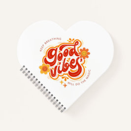 Cuaderno Cute Good Vibes Heart Spiral Bound Notebook