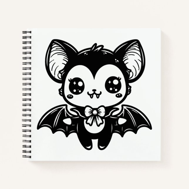 Cuaderno Cute Gótico Vampiro Bat Spooky Kawaii (Anverso)
