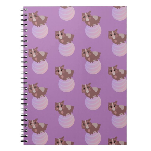 Cuaderno Cute Guinea Ejercicio De Fitness De Cerdo Ball Púr (Frente)
