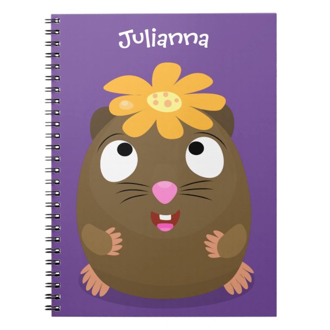 Cuaderno Cute guinea pig happy cartoon illustration (Frente)