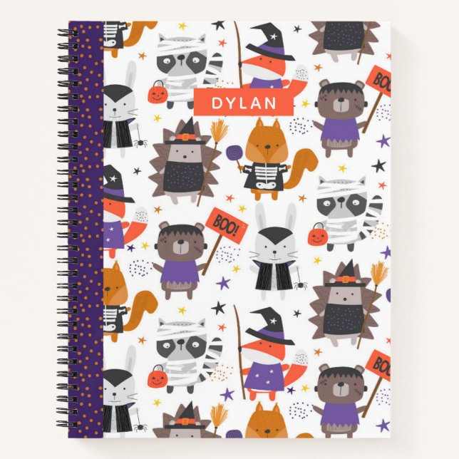 Cuaderno Cute Halloween Animals Personalized Sketchbook (Anverso)