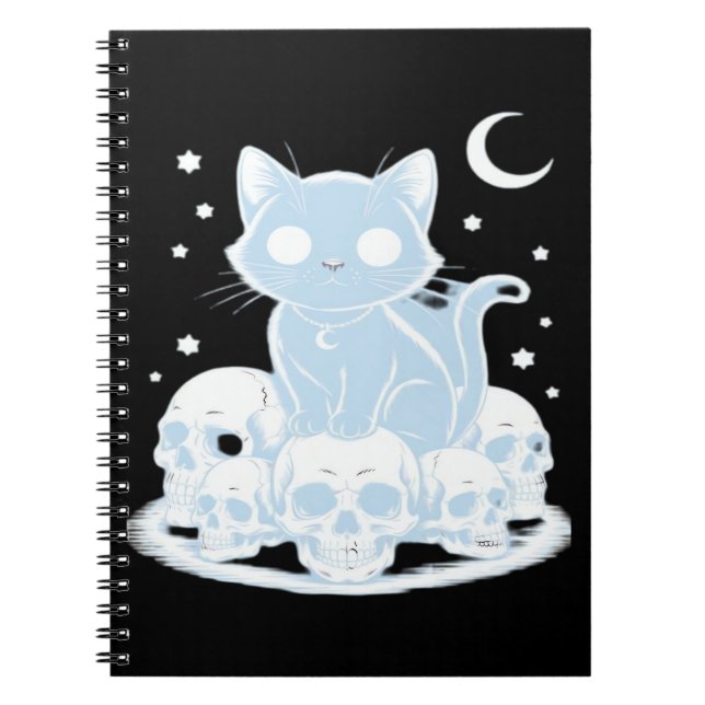Cuaderno Cute Halloween Kitten Cat Estética Gótica Essenti (Frente)