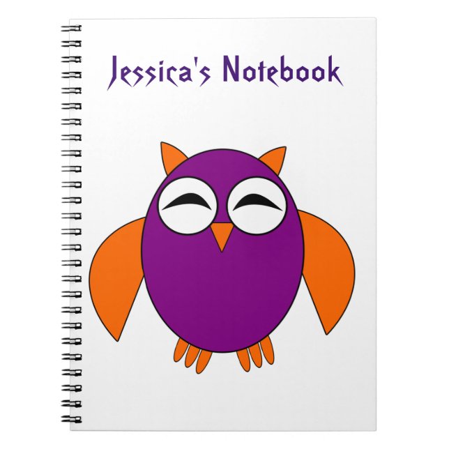 Cuaderno Cute Halloween Owl Personalizable Notebook (Frente)