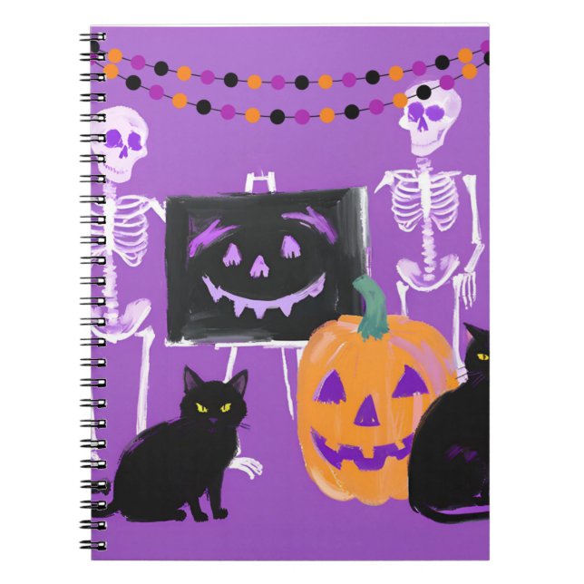 Cuaderno Cute Halloween Purple Notebook (Frente)