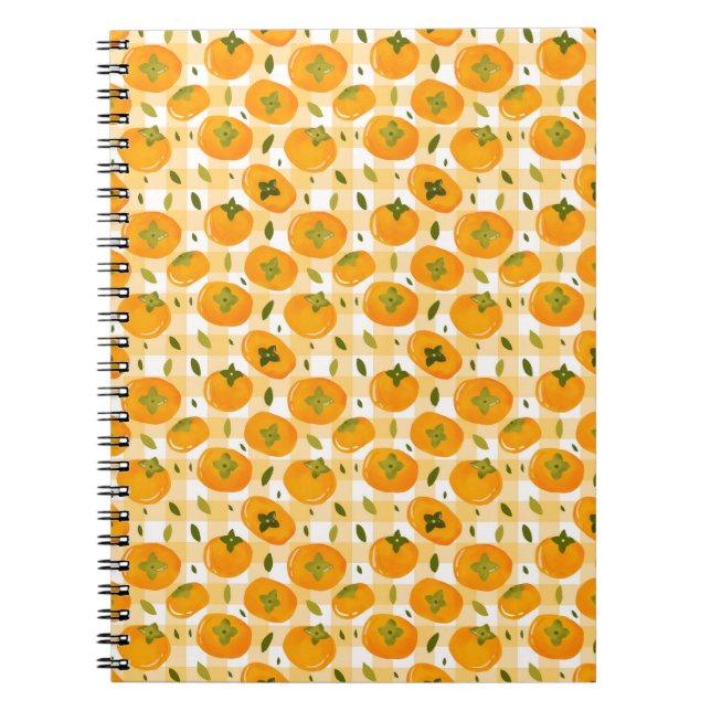 Cuaderno Cute Hand-Drawn Persimmons Seamless Pattern (Frente)