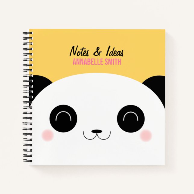 Cuaderno Cute Happy Kawaii Panda Bear (Anverso)