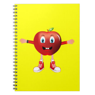 Cuaderno Cute Happy Red Apple Cartoon Notebook for Kids