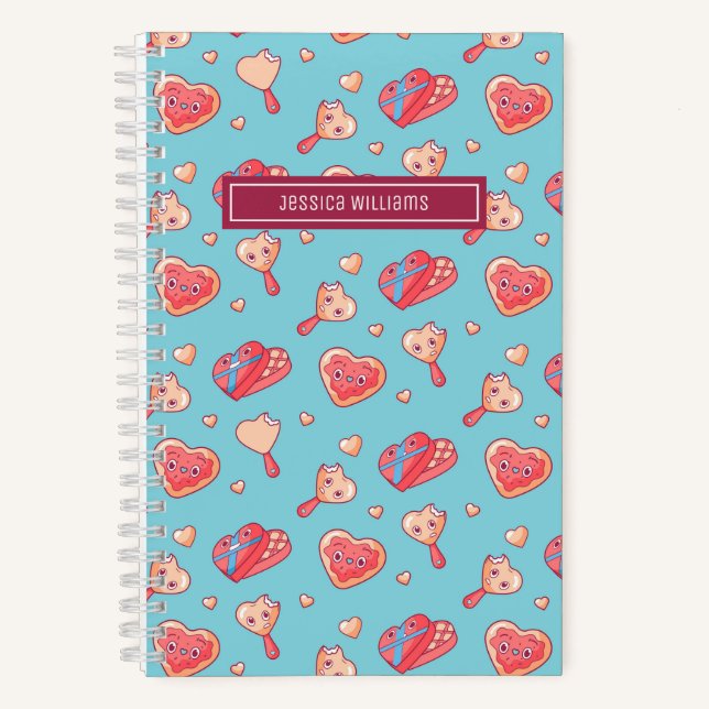 Cuaderno Cute Heart Chocolate Ice Cream Pattern Sweet Love (Anverso)