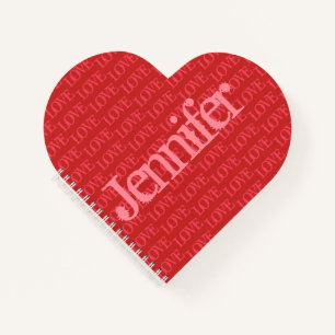 Cuaderno Cute Heart Shaped Love Personalized Notebook