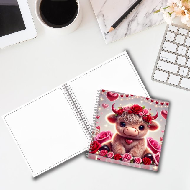 Cuaderno Cute Hearts Highland Cow Valentines (Subido por el creador)