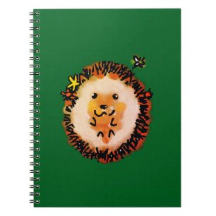 Cuaderno Cute Hedgehog en hojas de otoño