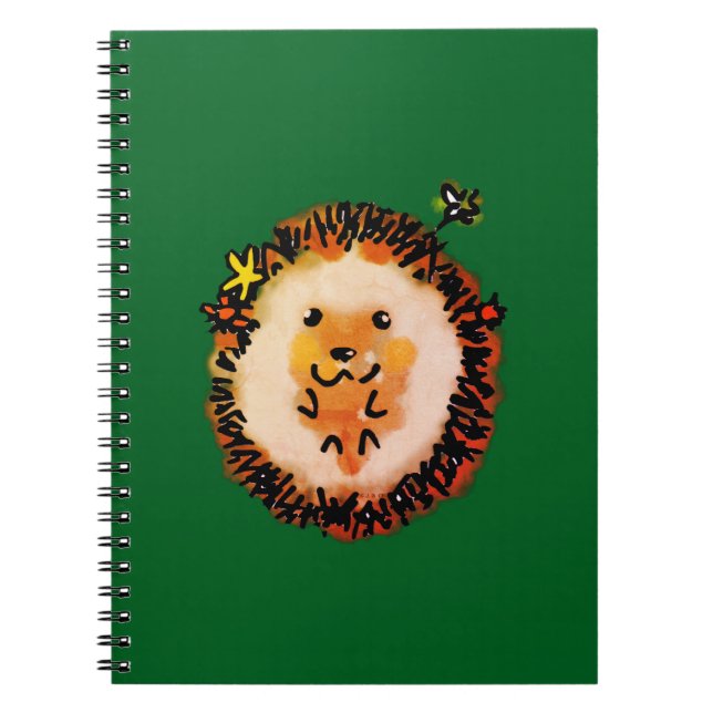 Cuaderno Cute Hedgehog en hojas de otoño (Frente)