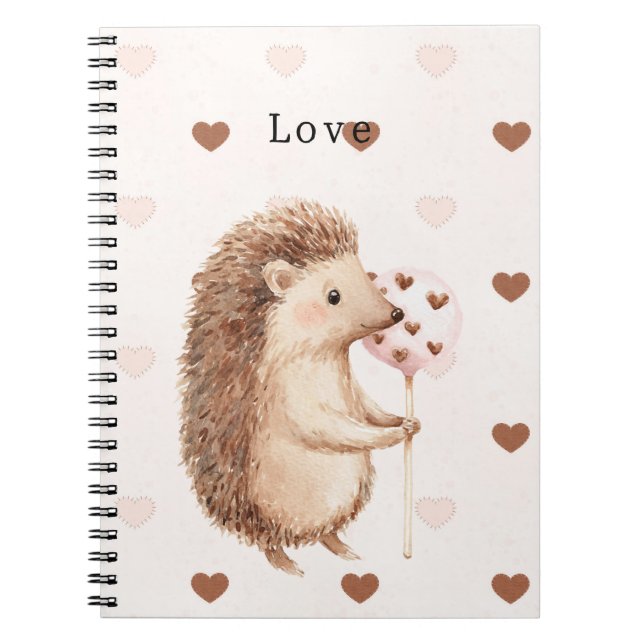 Cuaderno Cute Hedgehog Hearts Love (Frente)