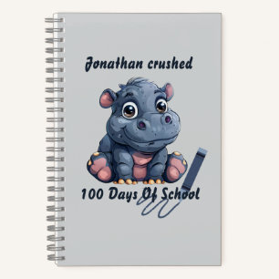 Cuaderno Cute Hippo aplastó 100 días de escuela 