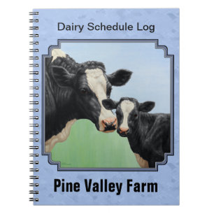 Cuaderno Cute Holstein Calf & Cow Sky Blue