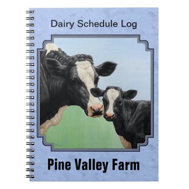 Cuaderno Cute Holstein Calf & Cow Sky Blue (Frente)