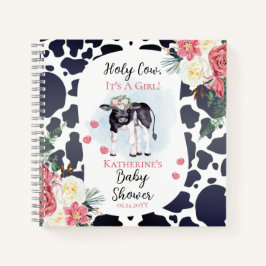 Cuaderno Cute Holy Cow, It's A Girl Baby Shower Guest Book