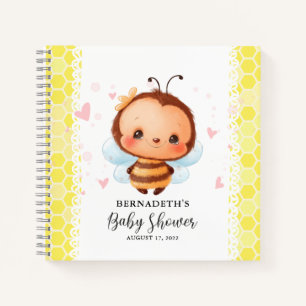 Cuaderno Cute Honey Bumblebee Baby Shower Guest Book
