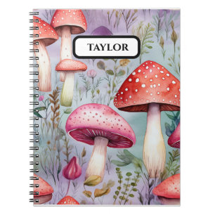 Cuaderno Cute hongo acuarela Selva Rústica