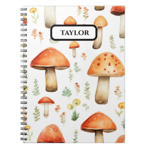 Cuaderno Cute hongo acuarela Selva Rústica
