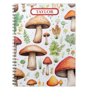 Cuaderno Cute hongo acuarela Selva Rústica