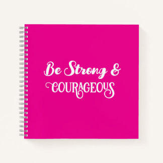 Cuaderno Cute Hot Pink Strong and Courageous Simple