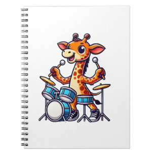 Cuaderno Cute jirafa tocando tambores Girafas Música de tam