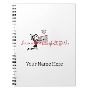 Cuaderno Cute joven Chica portátil de voleibol