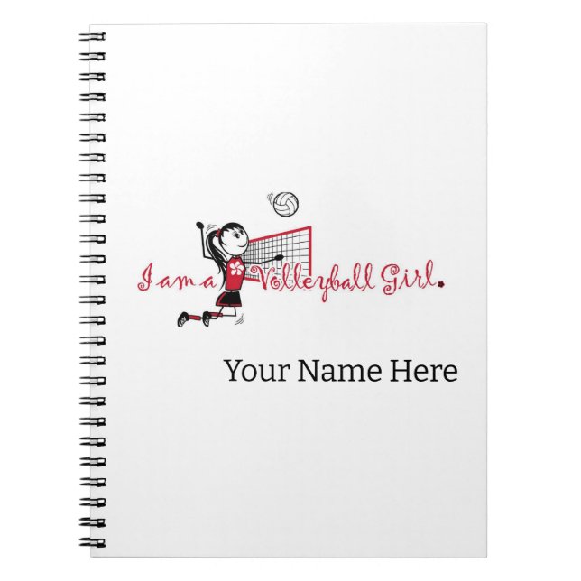 Cuaderno Cute joven Chica portátil de voleibol (Frente)