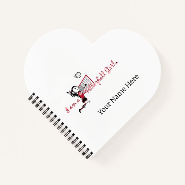 Cuaderno Cute joven Chica portátil de voleibol (Anverso)