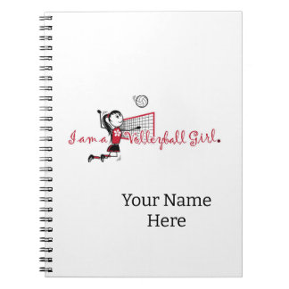 Cuaderno Cute joven Chica portátil de voleibol