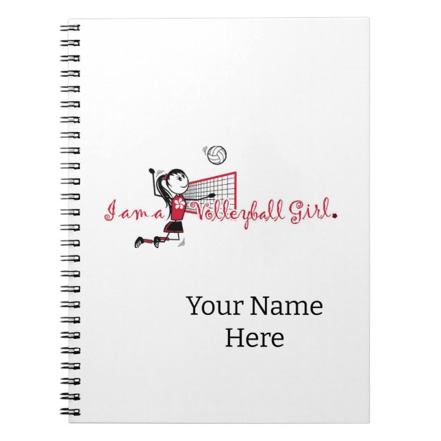 Cuaderno Cute joven Chica portátil de voleibol (Frente)