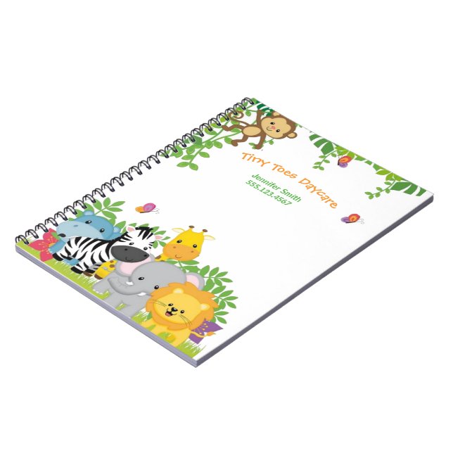Cuaderno Cute Jungle Animals Child Daycare Business (Lado Izquierdo)