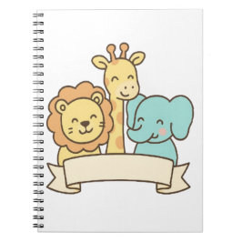 Cuaderno Cute Jungle Animals with Banner – Safari Nursery