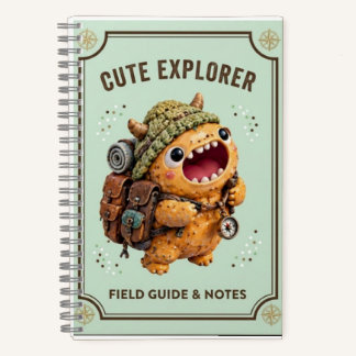 Cuaderno Cute Kawaii 3D Clay Monster Explorer Camping Noteb