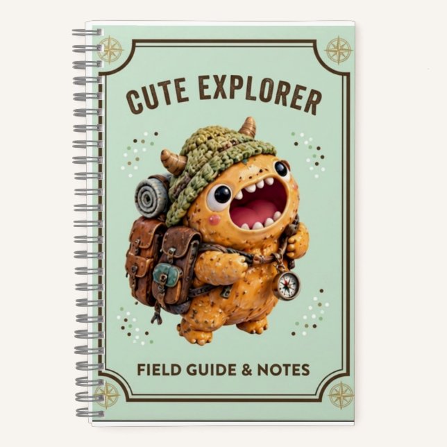 Cuaderno Cute Kawaii 3D Clay Monster Explorer Camping Noteb (Anverso)
