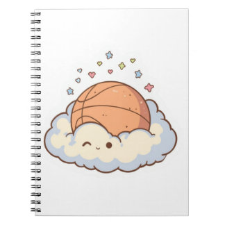 Cuaderno Cute Kawaii Baloncesto en Estética de Nube Pegatin