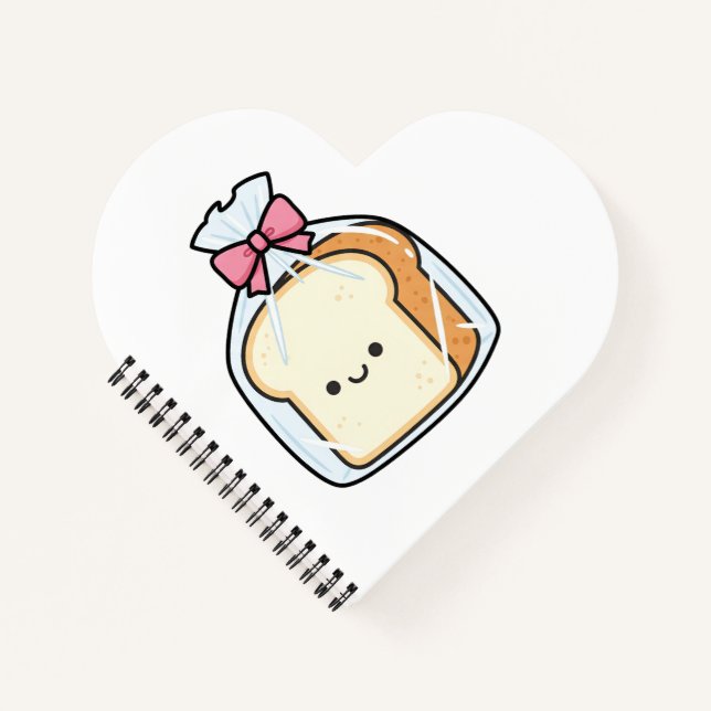 Cuaderno Cute Kawaii Cartoon Illustration of Sliced Bread  (Anverso)