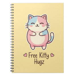 Cuaderno Cute Kawaii Cat "Free Pup Hugz" Personalized Pas