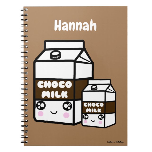 Cuaderno Cute Kawaii Chocolate Milk Duo Dairy Drink Sweet (Frente)