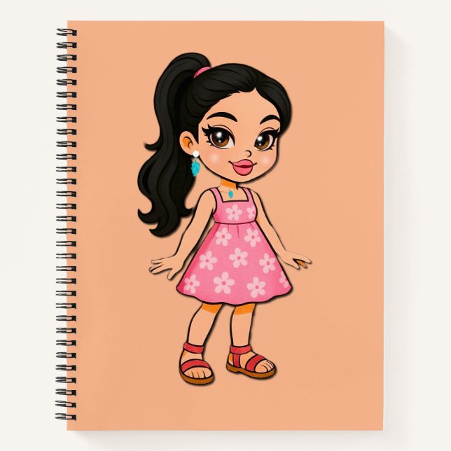 Cuaderno Cute Kawaii Girl Sticker (Anverso)