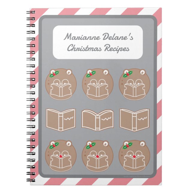 Cuaderno Cute Kawaii Hamster Booklover Navidades (Frente)