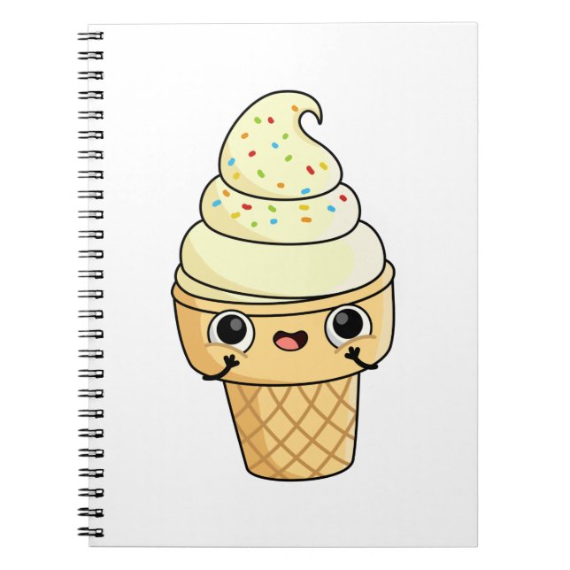 Cuaderno Cute Kawaii Ice Cream Cone (Frente)