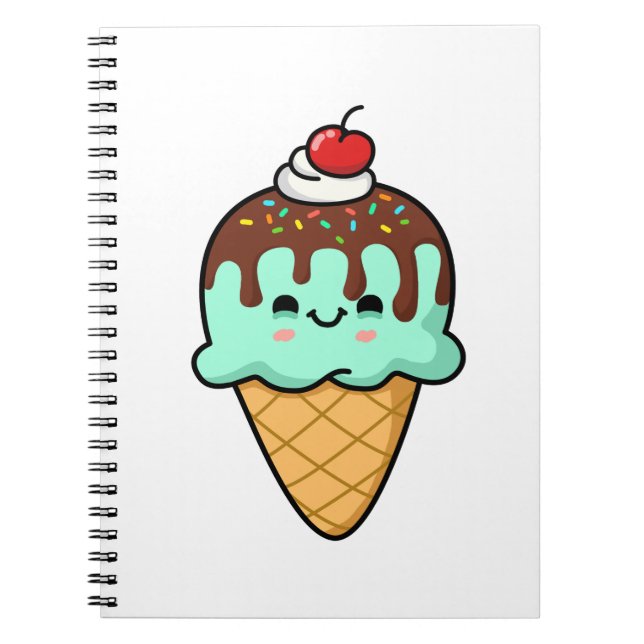 Cuaderno Cute Kawaii Ice Cream Cone (Frente)